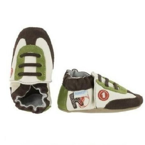 Robeez Soft Soles Baby All Star Basketball Game Crib Shoe Brown-Green Sz… - Picture 2 of 6